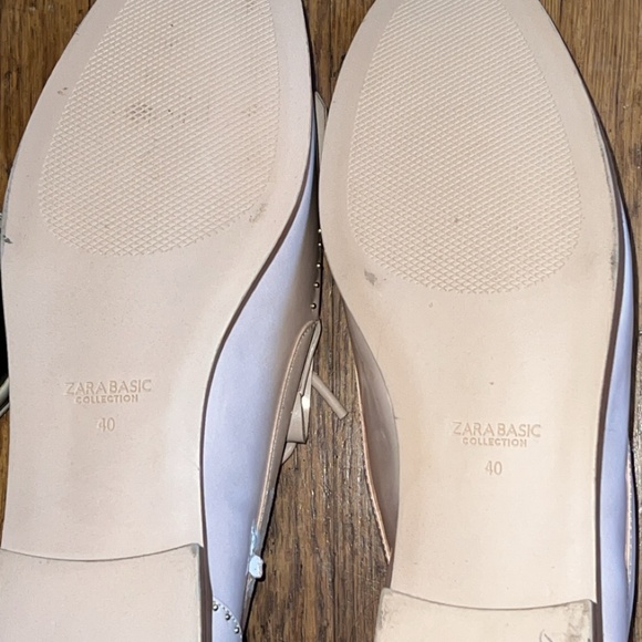 ZARA Basic Cream Pearl Stud Loafers | Chic Fringe Detail | Good Condition - Picture 6 of 12